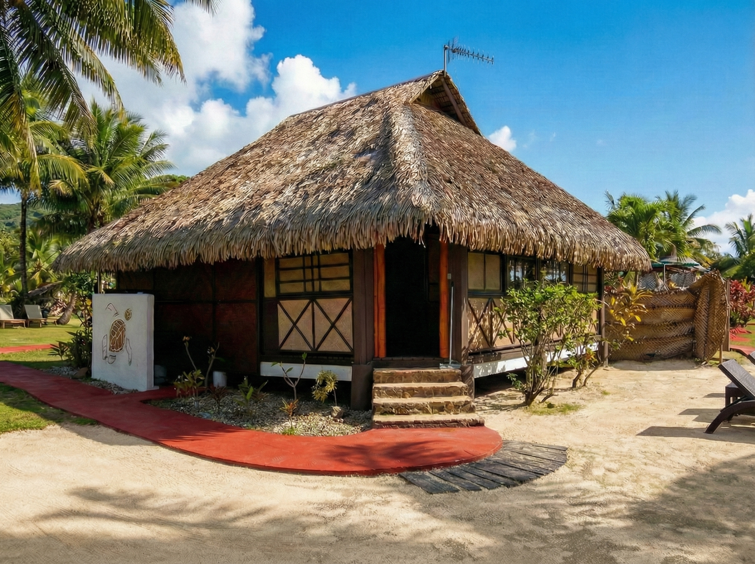 Le bungalow depuis la plage