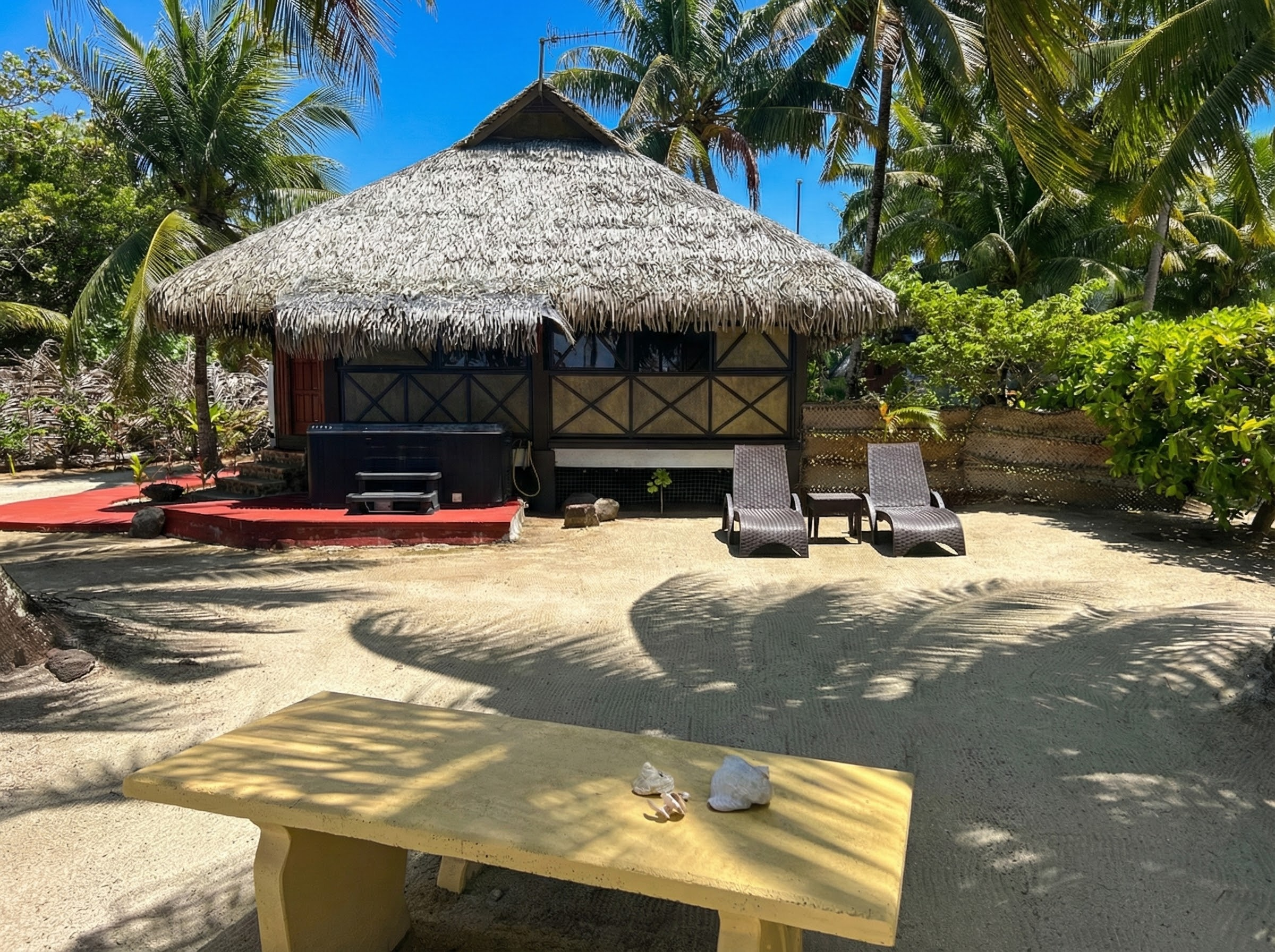 Le bungalow depuis la plage